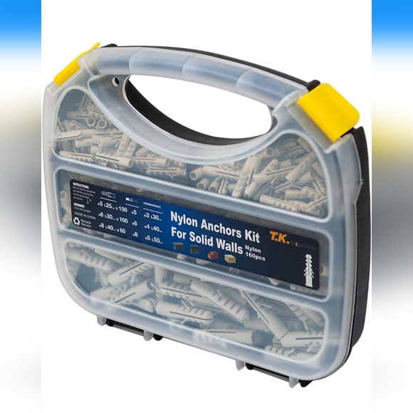 DIY.TK Plastic Drywall Ribbed Anchors Solid Materials Drywall Anchor 260 pcs - Picture 7 of 9